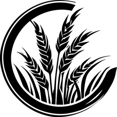 Rice or wheat plant or grain  icon