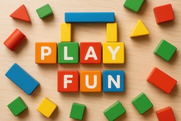 Colorful wooden alphabet blocks scattered artistically displaying letters and numbers for educational toy photography