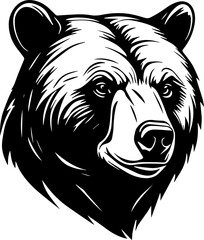 Minimalist Bear head silhouette