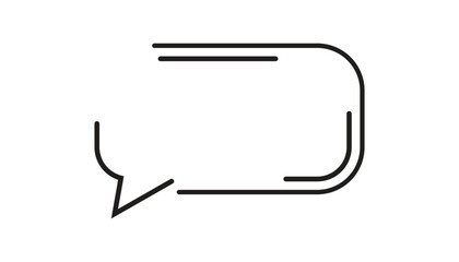 Simple outline speech bubble icon for communication and messaging on a transparent background.