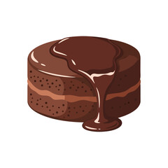 Delicious chocolate cake with rich ganache topping, drizzled down the sides.