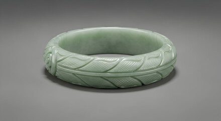Elegant Light Green Jade Carved Bracelet with Traditional Patterns