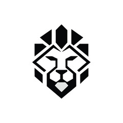 Geometric Lion Head Logo abstract