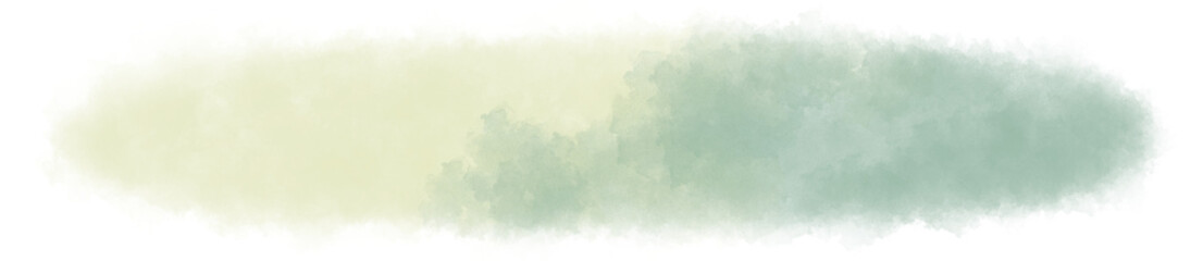 緑の水彩の長い楕円素材	