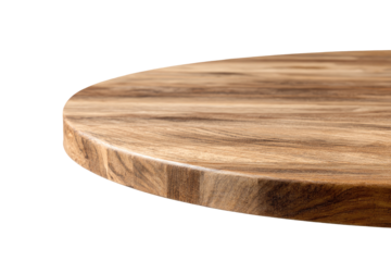 Close-up of a round wooden table top