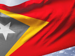 East Timor Flag on Cloth