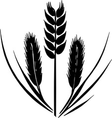 Fototapeta premium Rice or wheat plant or grain icon