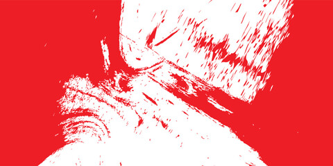 Dynamic Red Abstract Brush Texture On White Background Featuring Bold Strokes And Movement, Ideal For Creative Design, Backgrounds, Art Concepts, Or Graphic Expression.