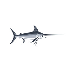 Elegant illustration of a streamlined swordfish, showcasing its long bill and powerful physique.