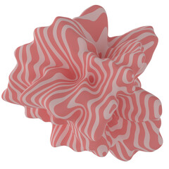 Organic 3D Forms with Pink and Coral Gradients – Striped Abstract Blobs, Wavy Topographic Shapes, Sculpted Geometry, Soft Volumes, Smooth Surface, Fluid Artistic Flow