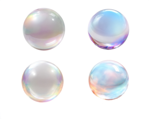 A  crystal balls- sphere glowing with soft light on transparent background