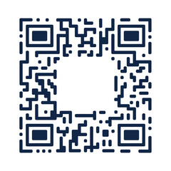 qr code icon with empty circular space in the middle vector illustration with editable stroke for web and ui

