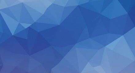 Fototapeta premium Abstract blue geometric triangle pattern with light and shadow for a futuristic crystal mosaic backdrop