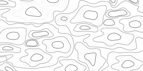 Vector halftone background. Map design. Ornament chaotic circles on water, lines, wave. Geolocation. Monochrome scale grid. Itinerary. Rock garden. Smoke rings. Poster travel, business, social network