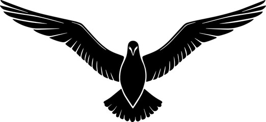 Minimalist silhouette of a seagull