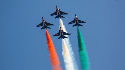  Indian Air Force Jets Creating Tricolor Trails in Republic Day Air Show
