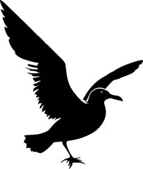 Minimalist silhouette of a seagull