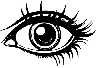 Hand drawn design of female eye with brows

