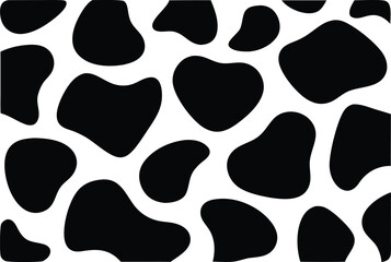 Black and white cow print pattern seamless texture background