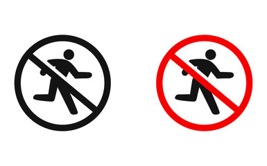 No entry prohibited sign icon set. Restriction public sign isolated on transparent background. Universally indicating restriction or prohibition symbols. Authorized personnel only notice sign vector
