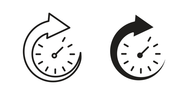 Uptime and downtime icon set. minimal logotype web element pack.