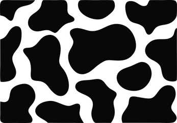 Black and white cow print pattern seamless texture background