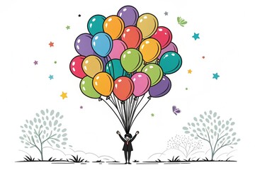 vector illustration of a colorful balloons