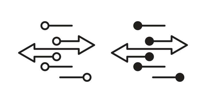 Transfer icon set. minimal logotype web element pack.