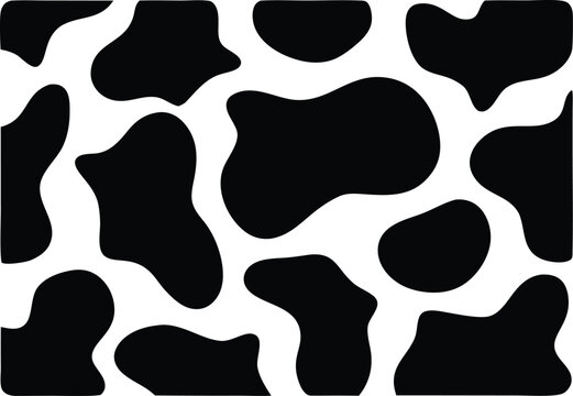 Black and white cow print pattern seamless texture background