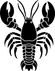 Lobster or crayfish silhouette icon