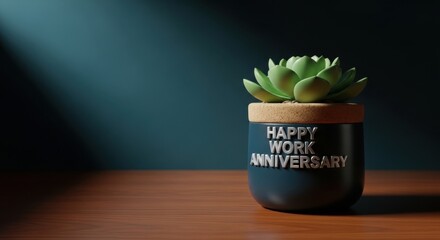 Happy Work Anniversary Succulent Plant Celebration