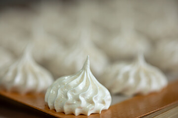 Meringue cookie on silicone mat 