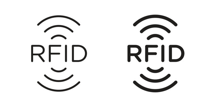 RFID icon set. minimal logotype web element pack.