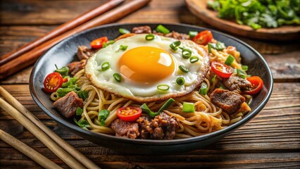 Sizzling plates of delicious fried rice with shrimp, chicken, and pork, brimming with healthy vegetables and savory sauces, ready for a gourmet Thai meal