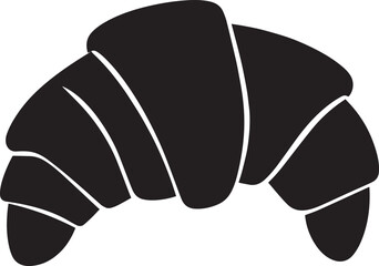 Classic Croissant Shape Black Vector Illustration