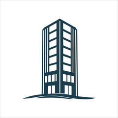 Modern Skyscraper Logo: Minimalist Building Profile Skyscraper minimalist profile