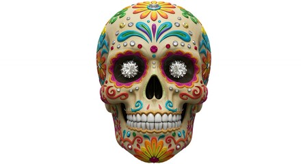 Colorful ornate skull design