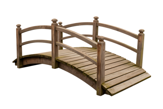 Wooden garden bridge isolated on transparent background - Powered by Adobe