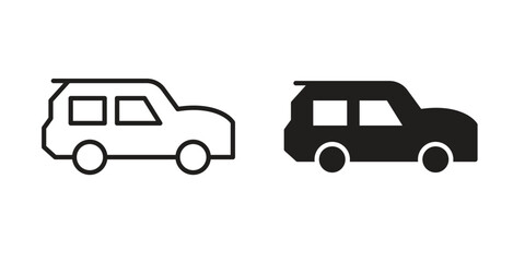 Obraz premium Compact car icon set. minimal logotype web element pack.