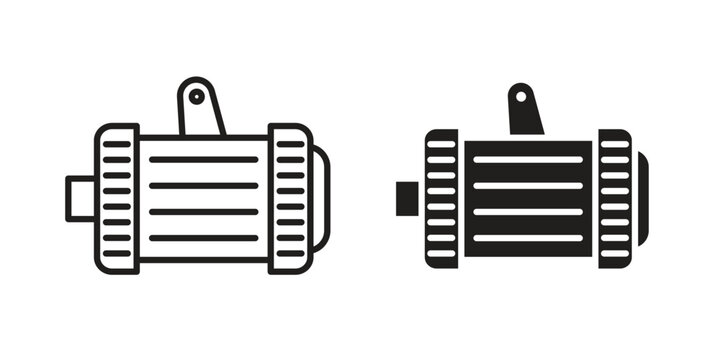 Car alternator icon set. minimal logotype web element pack.
