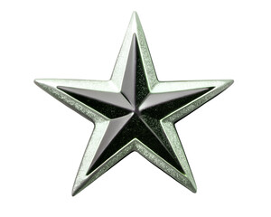 Obraz premium A sleek, modern star with silver and black metallic finishes isolated on white isolated on transparent background
