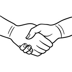 Handshake Outline: Agreement and Partnership Line Art Vector