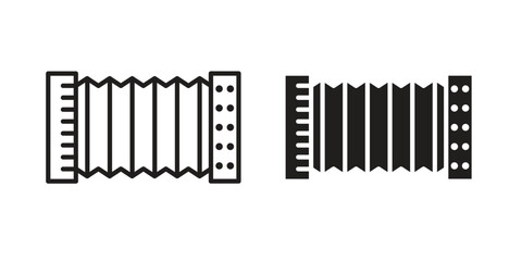 Fototapeta premium Accordion icon set. minimal logotype web element pack.