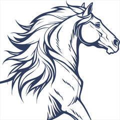 horse big hear head silhouette