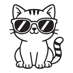 Cute  a Cat Head Vector illustration art Design 