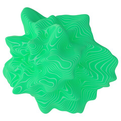 Organic 3D Blobs in Blue and Green with Striped Topographic Lines – Abstract Wavy Shapes, Sculptural Geometry, Smooth Surface Flow, Digital Art Forms, Futuristic Artistic Volumes, Soft Gradients
