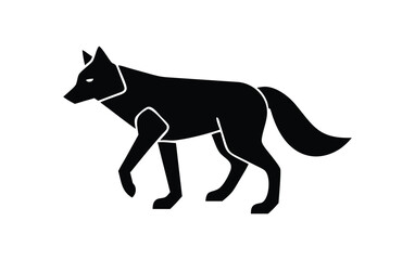 Silhouette of a walking coyote with a textured effect