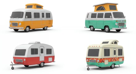 Vintage camper vans and trailers collection
