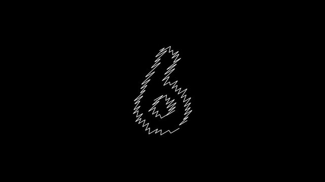 A countdown animation from 10 to 0 in a playful scribble style. Each number is hand-drawn with rough and energetic lines, resembling pencil or crayon strokes. 