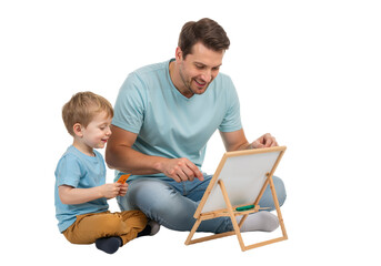 father and son sitting
